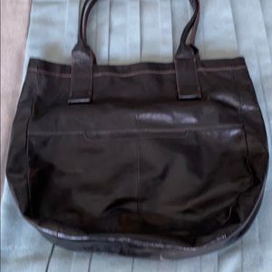 Barely used black leather HOBO tote.